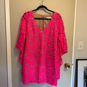 Trina Turk dress with built in cape. Dress worn 1 time and is in like-new shape